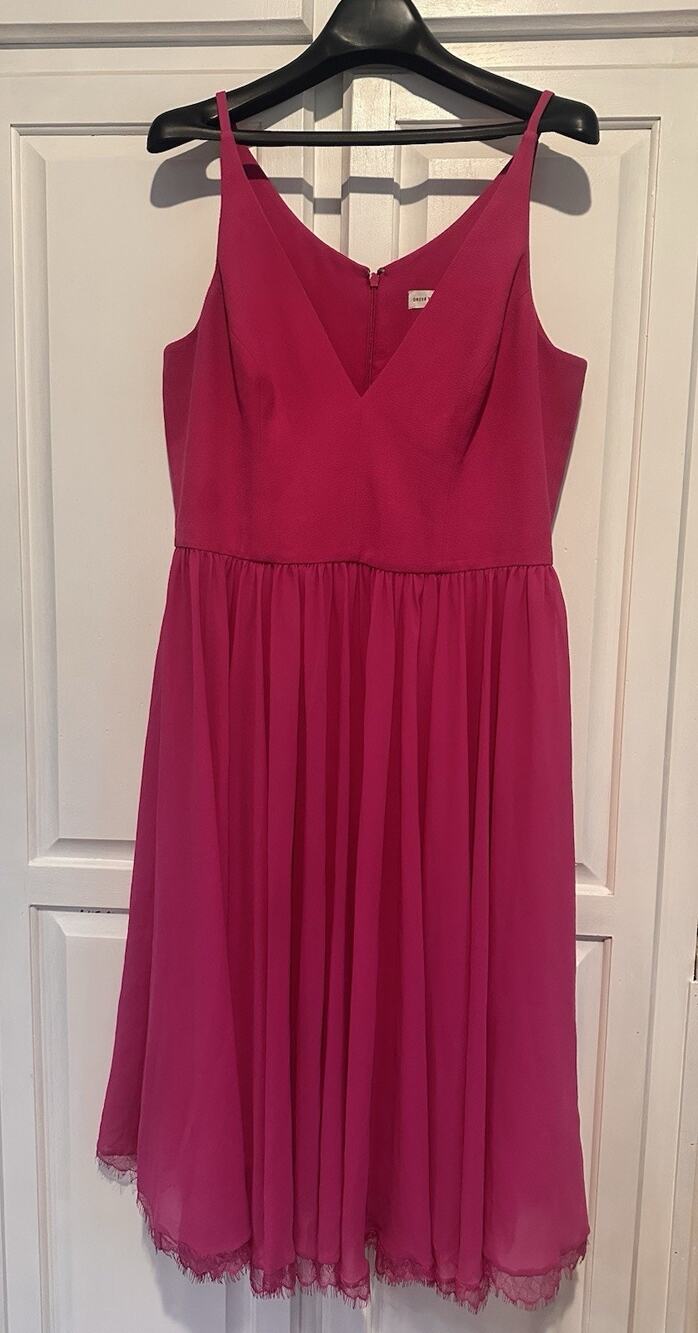 Dress the Population Alicia Dress Fuchsia Formal Midi Size XL Anthropology